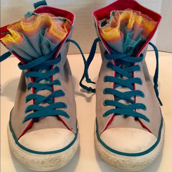 CONVERSE RAINBOW GRAY HIGHTOP 6 - Picture 1 of 8
